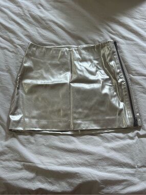 NWT Future Collective Metallic Mini Skirt with Side Zip